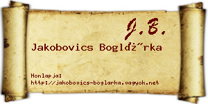 Jakobovics Boglárka névjegykártya